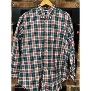 Ralph Lauren Classic Fit Button Down Shirt Plaid Size 17 32/33 Casual Preppy